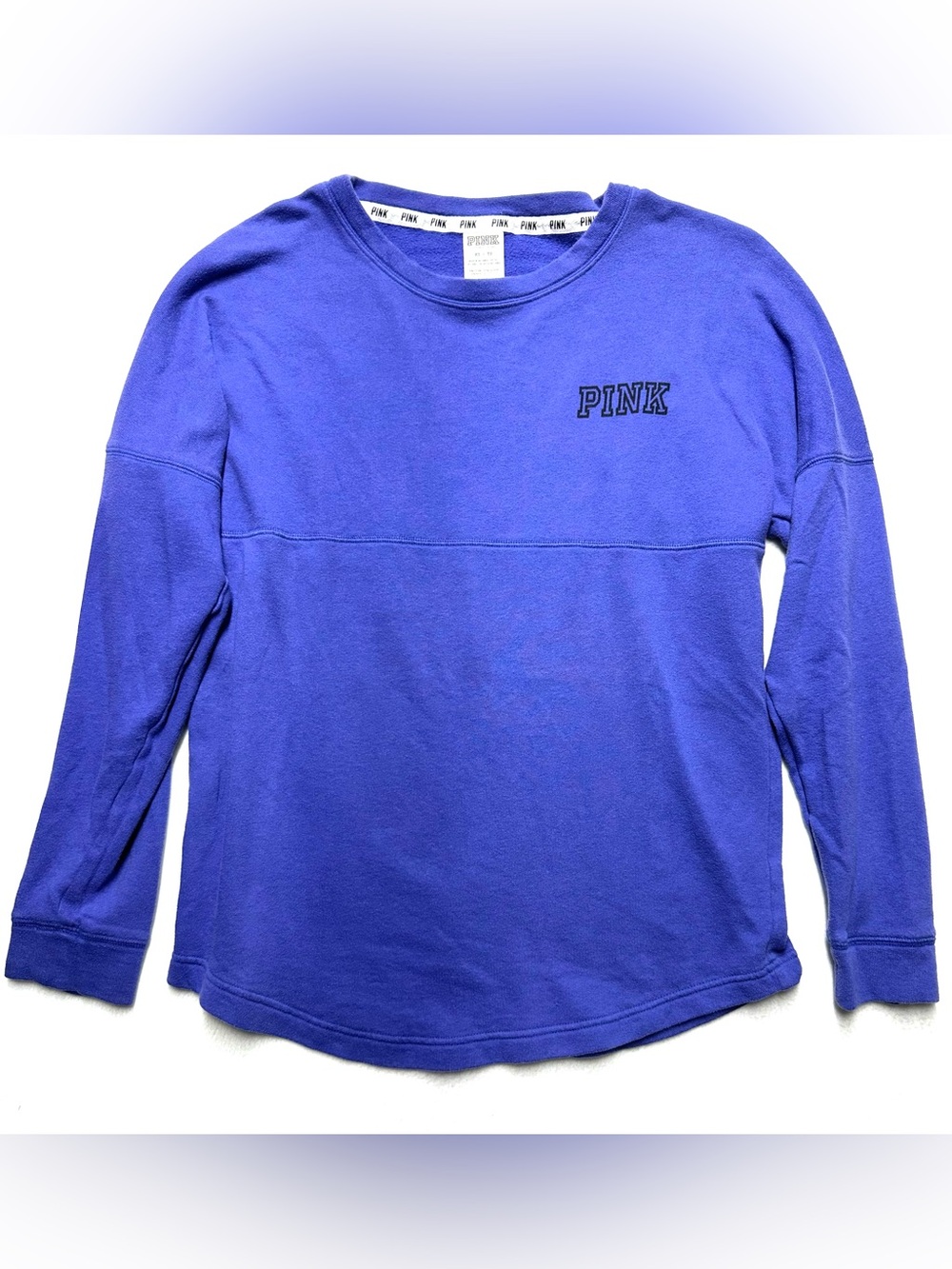 PINK Victoria’s Secret XS Blue Purple Crewneck Sweatshirt Logo Pullover
